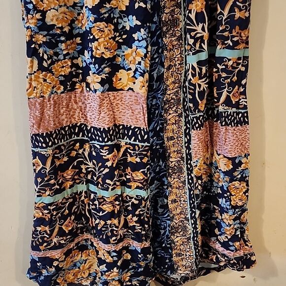 JASSE Floral Patchwork PANTS- Multicolor with pockets inseam 24 - Picture 2 of 5